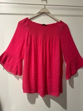 Zac & Rachel Bright Pink Ruffle-Sleeve Tunic side M